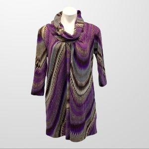 PAPILLON Pullover Cowl Neck Tunic Length Light Sweater Dress/Tunic